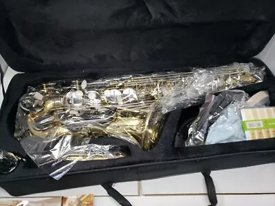 SLADE Alto Saxophone Vintage Gold Chrome Eb E-flat Sax W/ Carry Case • $179.99