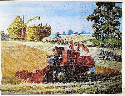 RARE Victory England Wood Jigsaw Puzzle HARVEST TIME COUNTRY SCENE 1200 Pieces • $225