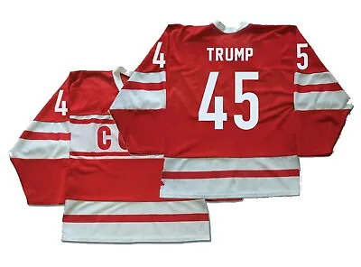 Throwback Trump #45 Team Russia CCCP Hockey Jersey All Stitched Custom Name • $55
