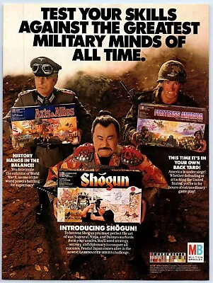 Milton Bradley Board Games Axis Allies Fortress Shogun Print Ad 8x11  1988 • $12.99