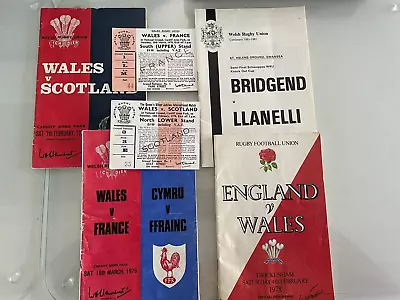 4 Vintage Rugby Programmes Wales V England Scotland France & Bridgend V Llanelli • £5