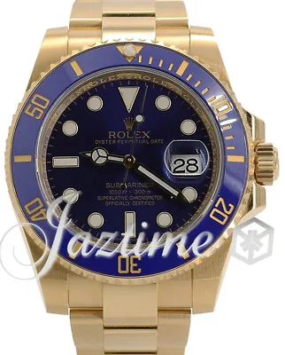 $47999 • Buy Rolex Submariner Ceramic 116618 116618LB Blue Yellow Gold 40mm Date