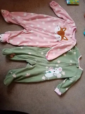 Baby Girl's Babygrow Soft-Touch Fleece  Sleepsuits • £10