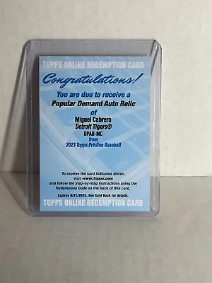 2023 Topps Pristine Miguel Cabrera Popular Demand Auto Relic Jersey Tigers Hof • $139.99