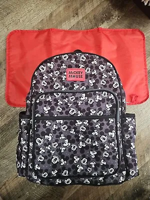 Disney Baby Mickey Mouse Diaper Bag Backpack Changing Mat & Stroller Straps • $24.99