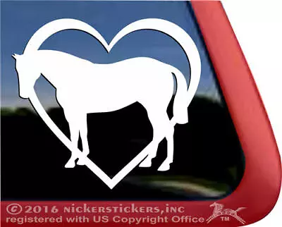 Love Heart Quarter Horse Trailer Window Decal • $8.99