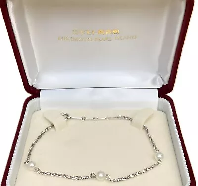 MIKIMOTO Bracelet Akoya White Pearl Sterling Silver 925 Baby Pearls W/Box Japan • $179