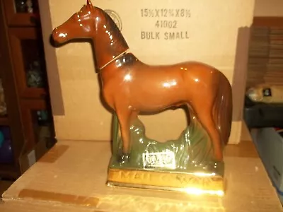 Vintage 1969 Ezra Brooks Bourbon Man O' War Horse Decanter • $28.99