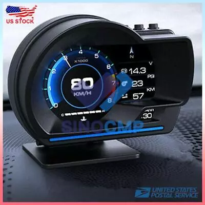 GPS+OBD2 HUD Gauge Head Up Car Digital Display Speedometer Turbo RPM Alarm Temp* • $45.95