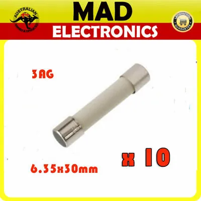 $4.95 • Buy 1A 2A 3A 4A 5A 6A 8A 15A 20A 25A 3AG 6x32mm Ceramic Fuse Pack Of 10 Fuses