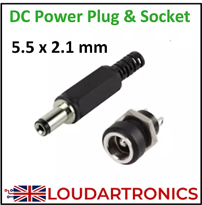 DC Power Plug And Socket 5.5 X 2.1mm • £1.25