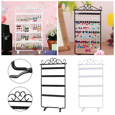 48 Holes Jewelry Organizer Metal Stand Holder 1x Earring Hanging Display Rack • £5.82