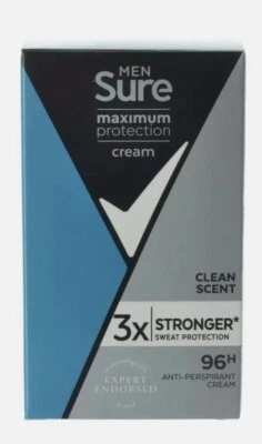 £7.99 • Buy Sure Maximum Protection Anti-Perspirant Clean Scent Deodorant Cream For Men 45ml