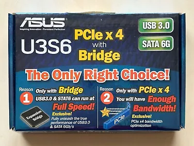 Asus U3S6 2 Port Usb 3.0 2 Port Sata 6Gb/s PCIe Controller Card • £30