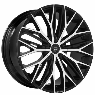 26  Lexani Wheels Aries Gloss Black Machined Covered Cap Rims • $2599