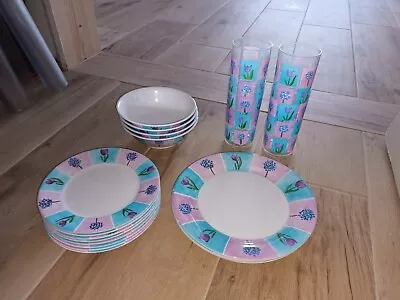 Melamine Dinner Set For 4 Caravan Camping Set • £5.70