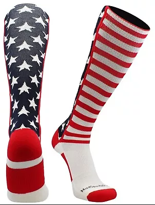 American Flag Star And Stripes Over The Calf Socks • $12