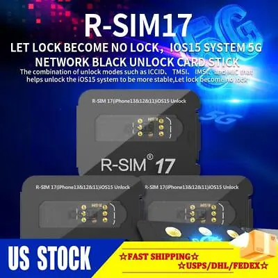 Upgrade RSIM 17 Nano Unlock Card For IPhone 13 Pro 12 Pro Max X Max 8 IOS 15 USA • $12.87