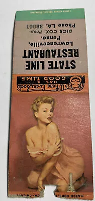 Pin Up Matchbook Cover Girl State Line Lawrenceville  Pennsylvania • $3.98