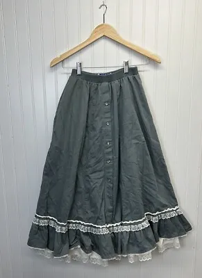 VINTAGE Western Rockmount Ranch Wear Full Circle Ruffled Square Dance Skirt S • $34