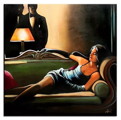 Jack Vettriano - 90x90cm Oil Painting Hand Painted Canvas Signed Mural G15335 • £204.35