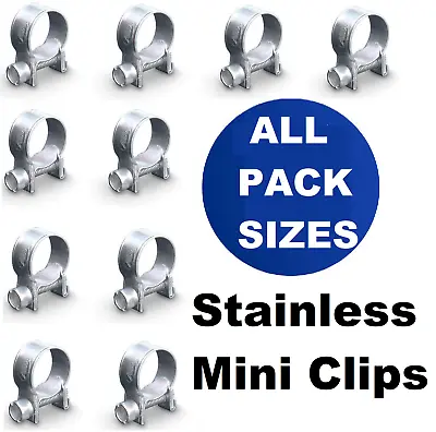 £1.09 • Buy Mini Hose Jubilee HOSE Clip Stainless Clamp Fuel Line Petrol Pipe Clamps Clips