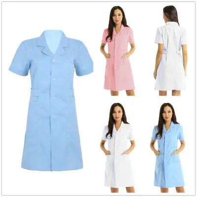 £14.34 • Buy Lab Coat Doctor Nurse Hospital Workwear Shirts Womens Mens Long Jackets Uniform 