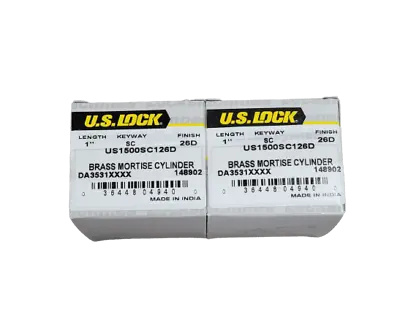 2-PACK US Lock Mortise Cylinder 1 In. Adams Rite Cam SC Keyway Chrome 26D • $22.99