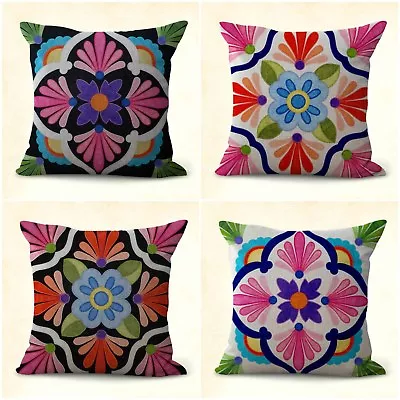  4pcs Cushion Covers Mexican Talavera Inspired Patio Seat Wholesale • $31.99