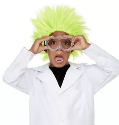 Childs Mad Scientist Fancy Dress Wig Green Spiky Hair Wig By Smiffys • $23.28
