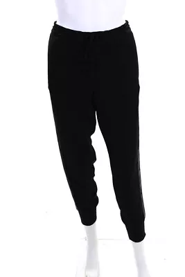 Vince Womens Black Leather Trim Drawstring Cuff Ankle Jogger Pants Size XS • $52.45