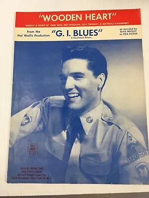 Wooden Heart 1960 Elvis Presley G I Blues Vintage Sheet Music • $19.59