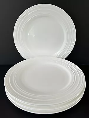 Mikasa Swirl White Dinner Plates 11 1/8  Set Of 6 Monotone White  Bone China • $100