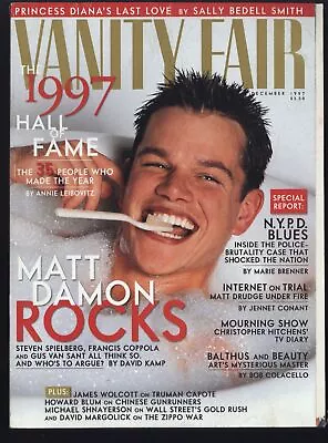 VANITY FAIR Magazine December 1997 * Matt Damon Hall Of Fame Fashion Advertising • $9