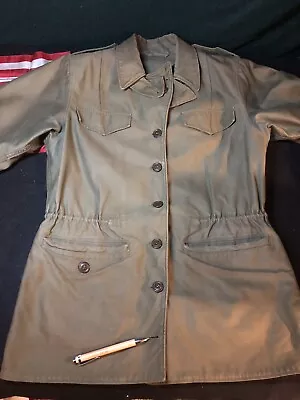 WAC Womens Army Corp  WWII M-1943 Field Jacket Button Down Shoulder Pads • $69