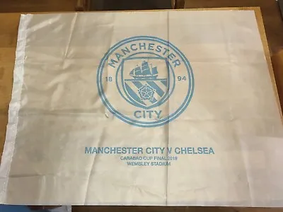 Manchester City FLAG MCFC 2019 League Cup Carabao Cup Final FLAG Wembley WHITE • £7