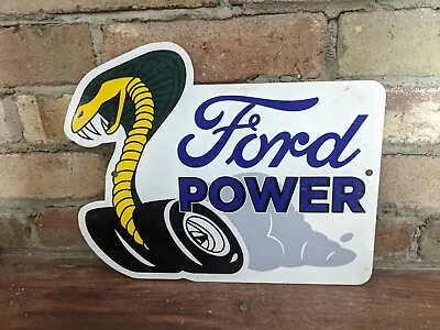 Vintage Old Ford Power Motor Company Shelby Dealership Porcelain Sign 9.5  X 12  • $128.99