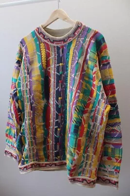 COOGI Cotton Knitted Sweater 3D Knit Size XL Made In Australia 90s Vintage • $178