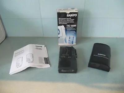 Sanyo Trc-680m Talk Book Micro Cassette Recorder In Case - Boxed - Working • £14.95