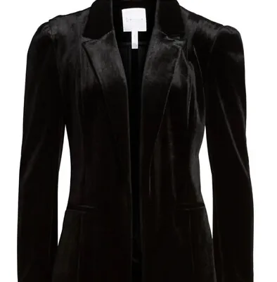 Leith-Smoking Jacket-Inspired Black Velvet-Look Long Jacket Size Small NWOT • $48