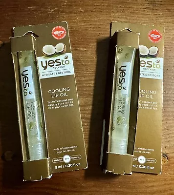 Yes To Coconut - Cooling Lip Oil  (x2) - NEW & Sealed  8 Ml/0.30 Fl Oz EA • $22.99