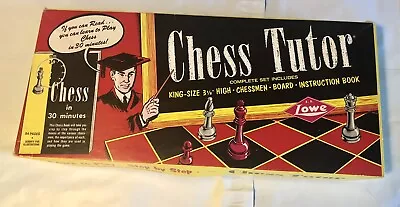 Vintage 1972 Lowe Chess Tutor Set King Size- Chess Complete-Missing 5 Checkers • $17.99