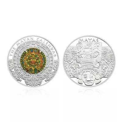 The Mayan Calendar Silver Coin Ornament Collectibles Medal Maya Civilization • $3.70