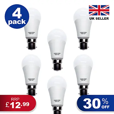 GLOBE GLS LED Cool Light Bulb 4 PACK B22 Energy Saving A+ Edison Fitting   • £8