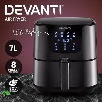 Devanti Air Fryer 7L LCD Fryers Oven Airfryer Healthy Cooker Oil Free Kitchen • $115.64