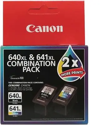 Genuine Canon PG-640XL+CL-641XL Combo Pack 2x More Ink Than PG640 & CL641 Combo • $69.98