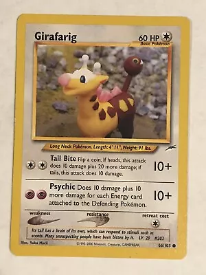 Girafarig 66/105 SP Neo Destiny Pokémon • $1.66