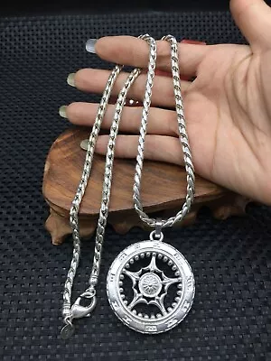 Rare Chinese Miao Tibetan Silver Handmade Necklace Jewelry Noble Gift • $16.88