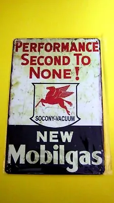 (New Mobilgas) Flying Red Horse Metal Tin Gas SIGN Home Garage Wall Decor Plaque • $12.75