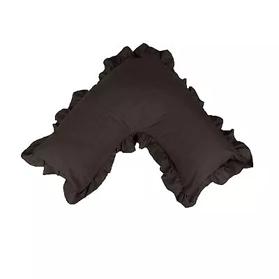 Artex Polyester Cotton V Shape Ruffle Pillowcase Mink • $20.99
